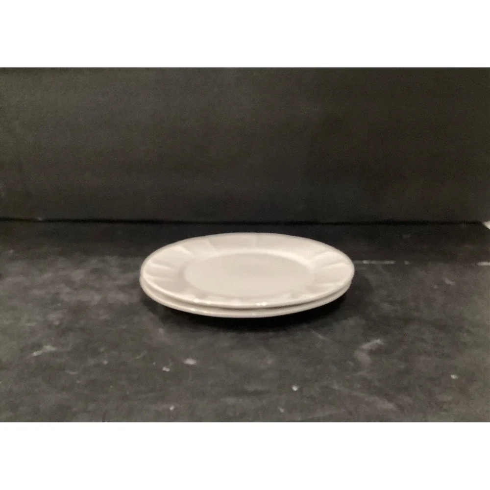Set of 2 Vintage Henry Ford Museum White Scallop Salad Plates Pfaltzgraff 7.5